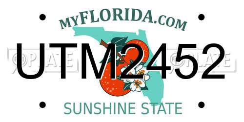 UTM2452 Florida License Plate