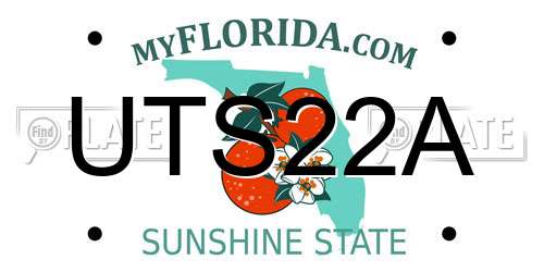 UTS22A Florida License Plate