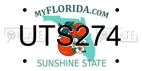 UTS274 Florida License Plate