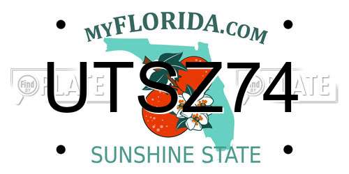 UTSZ74 Florida License Plate