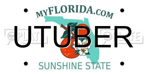 UTUBER Florida License Plate