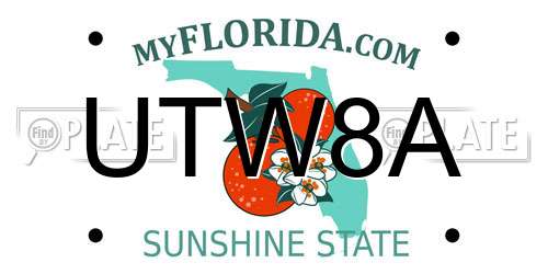 UTW8A Florida License Plate