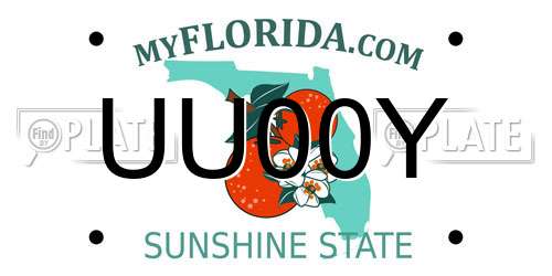 UU00Y Florida License Plate