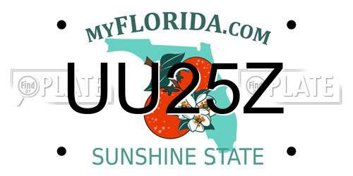 UU25Z Florida License Plate