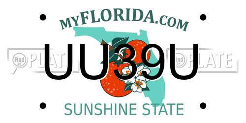 UU39U Florida License Plate