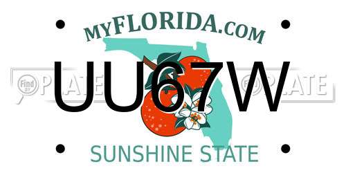 UU67W Florida License Plate