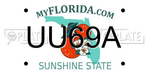 UU69A Florida License Plate