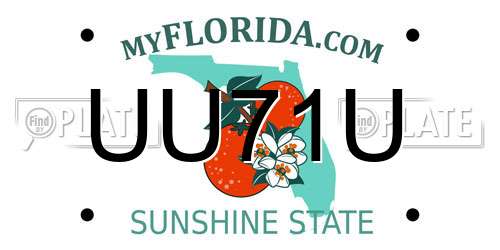 UU71U Florida License Plate