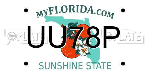UU78P Florida License Plate