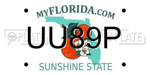 UU89P Florida License Plate