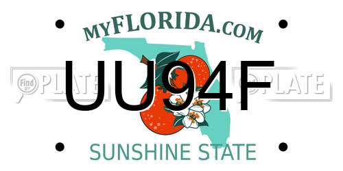 UU94F Florida License Plate
