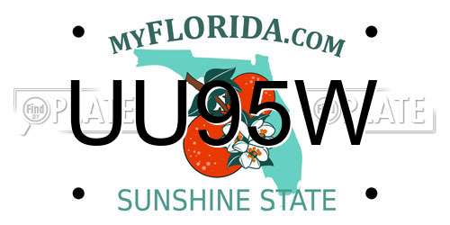 UU95W Florida License Plate
