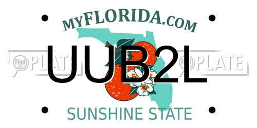 UUB2L Florida License Plate