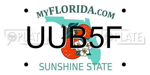 UUB5F Florida License Plate