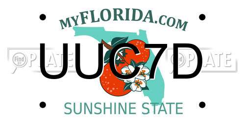 UUC7D Florida License Plate