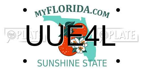 UUE4L Florida License Plate