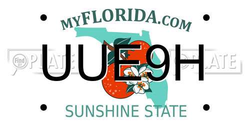 UUE9H Florida License Plate