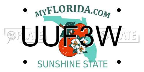 UUF3W Florida License Plate