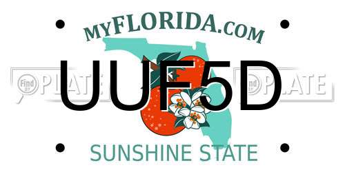 UUF5D Florida License Plate