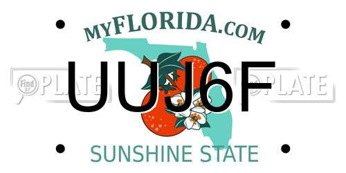 UUJ6F Florida License Plate