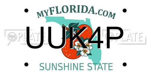 UUK4P Florida License Plate