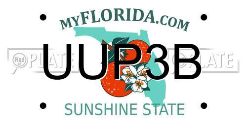 UUP3B Florida License Plate