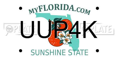 UUP4K Florida License Plate