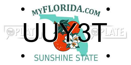 UUY3T Florida License Plate