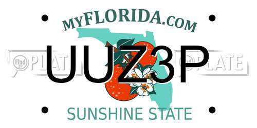 UUZ3P Florida License Plate