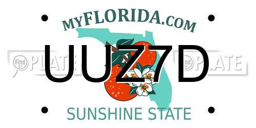 UUZ7D Florida License Plate