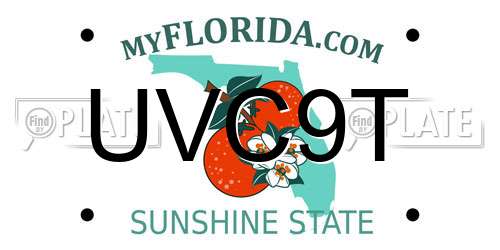 UVC9T Florida License Plate