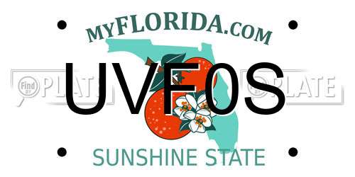 UVF0S Florida License Plate
