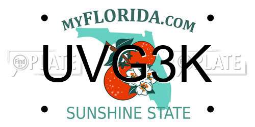UVG3K Florida License Plate
