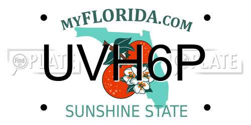UVH6P Florida License Plate