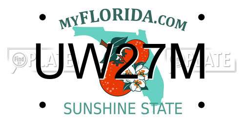 UW27M Florida License Plate