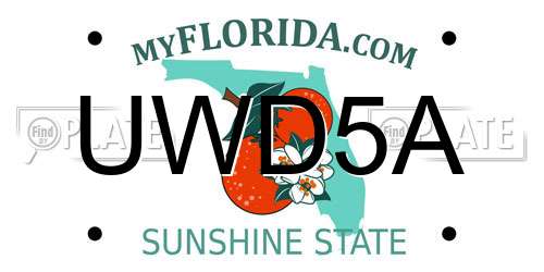 UWD5A Florida License Plate
