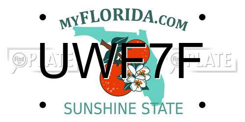 UWF7F Florida License Plate