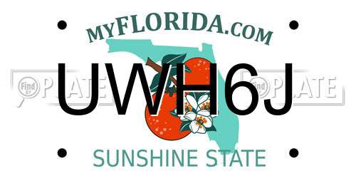 UWH6J Florida License Plate
