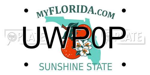 UWP0P Florida License Plate