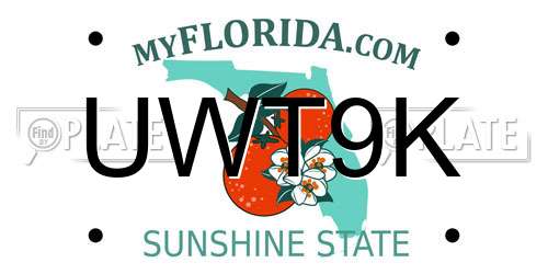 UWT9K Florida License Plate