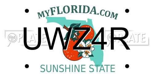 UWZ4R Florida License Plate