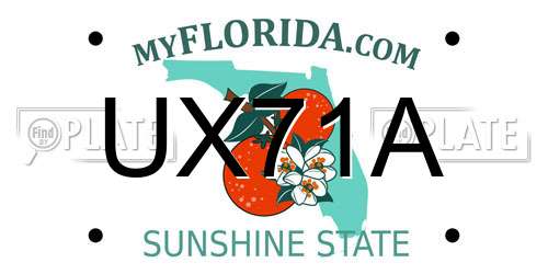 UX71A Florida License Plate