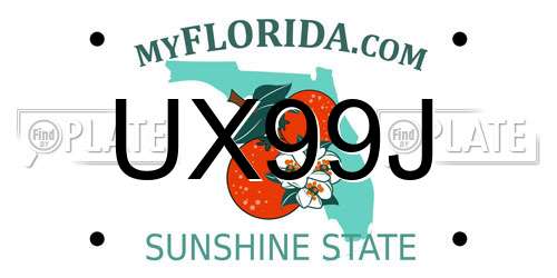 UX99J Florida License Plate