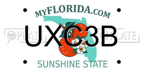 UXC3B Florida License Plate