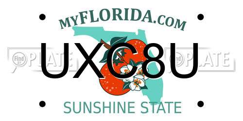 UXC8U Florida License Plate