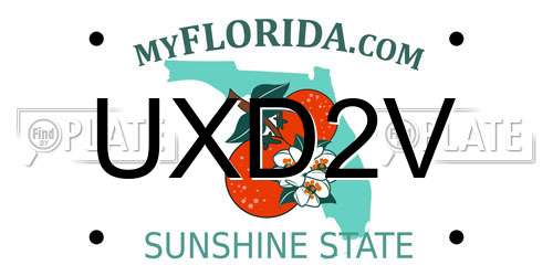 UXD2V Florida License Plate