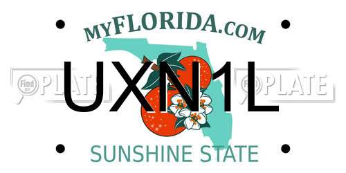 UXN1L Florida License Plate