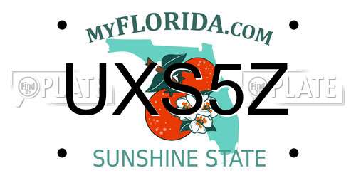 UXS5Z Florida License Plate