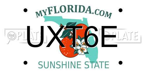 UXT6E Florida License Plate