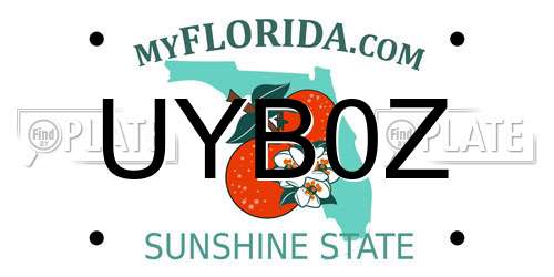UYB0Z Florida License Plate